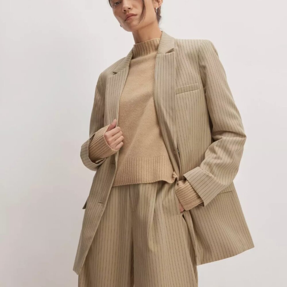 Everlane The TENCEL Oversized Blazer Cornstalk / Black